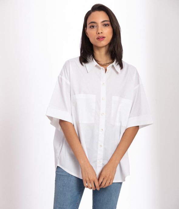 White Oversized Shirt - Palison